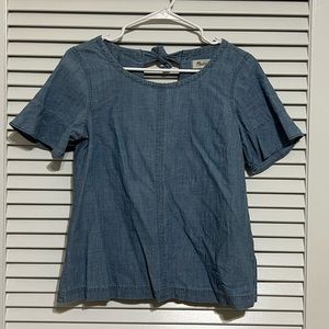Madewell denim top, with ties in the back. Size XXS.